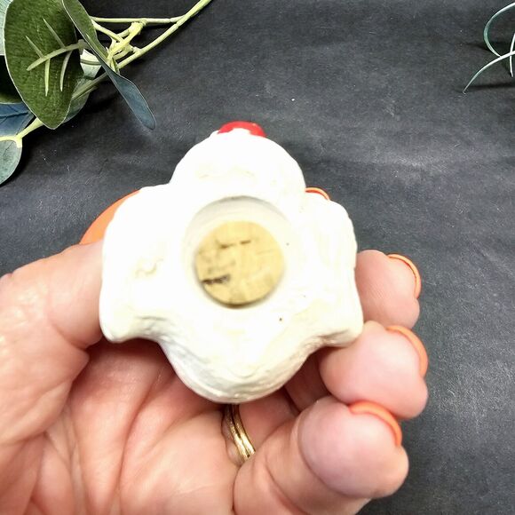 Vintage White Chalkware Plaster Turkey Thanksgiving Salt & Pepper Shakers w/cork - Picture 8 of 10